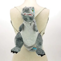 Grey Dino Plushy Backpack