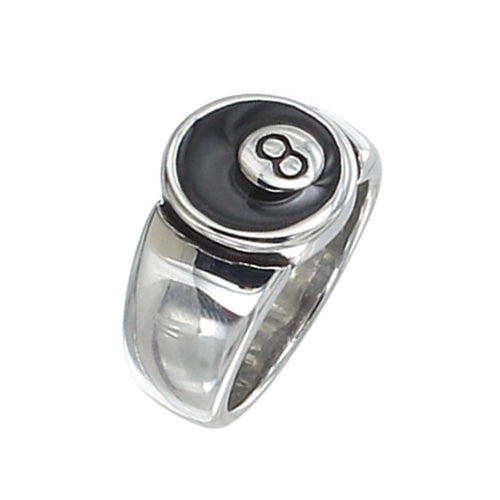 Eight Ball Stainless Ring