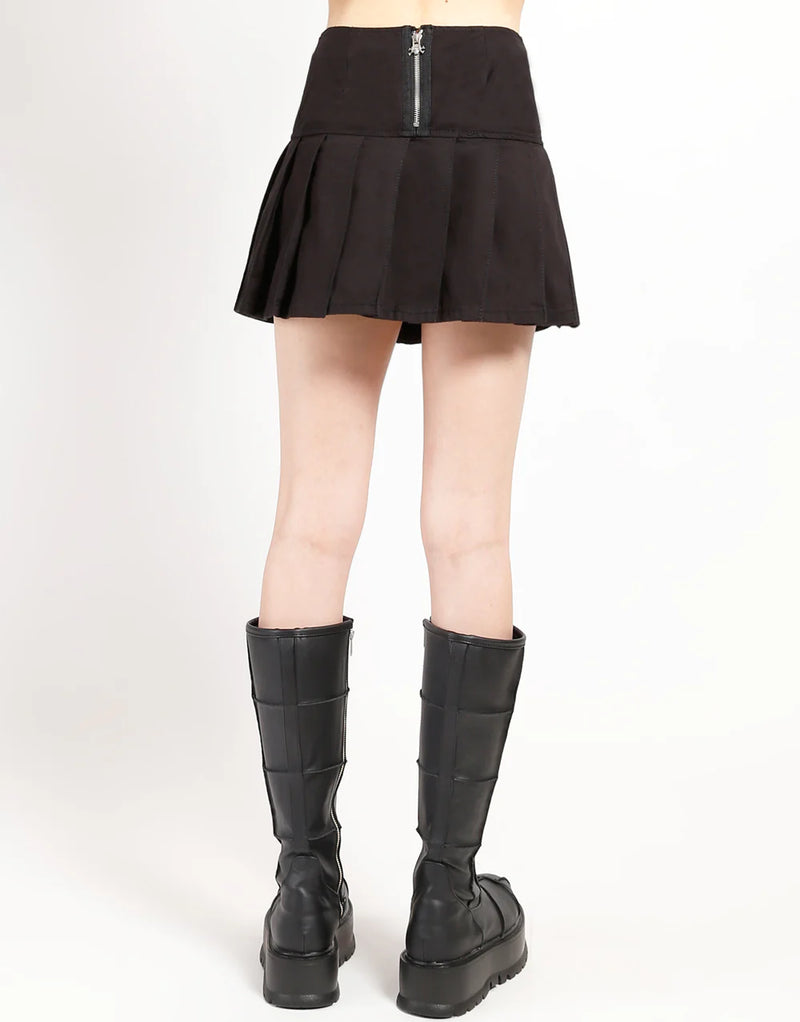 Mary Chain Pleated Blk Skirt