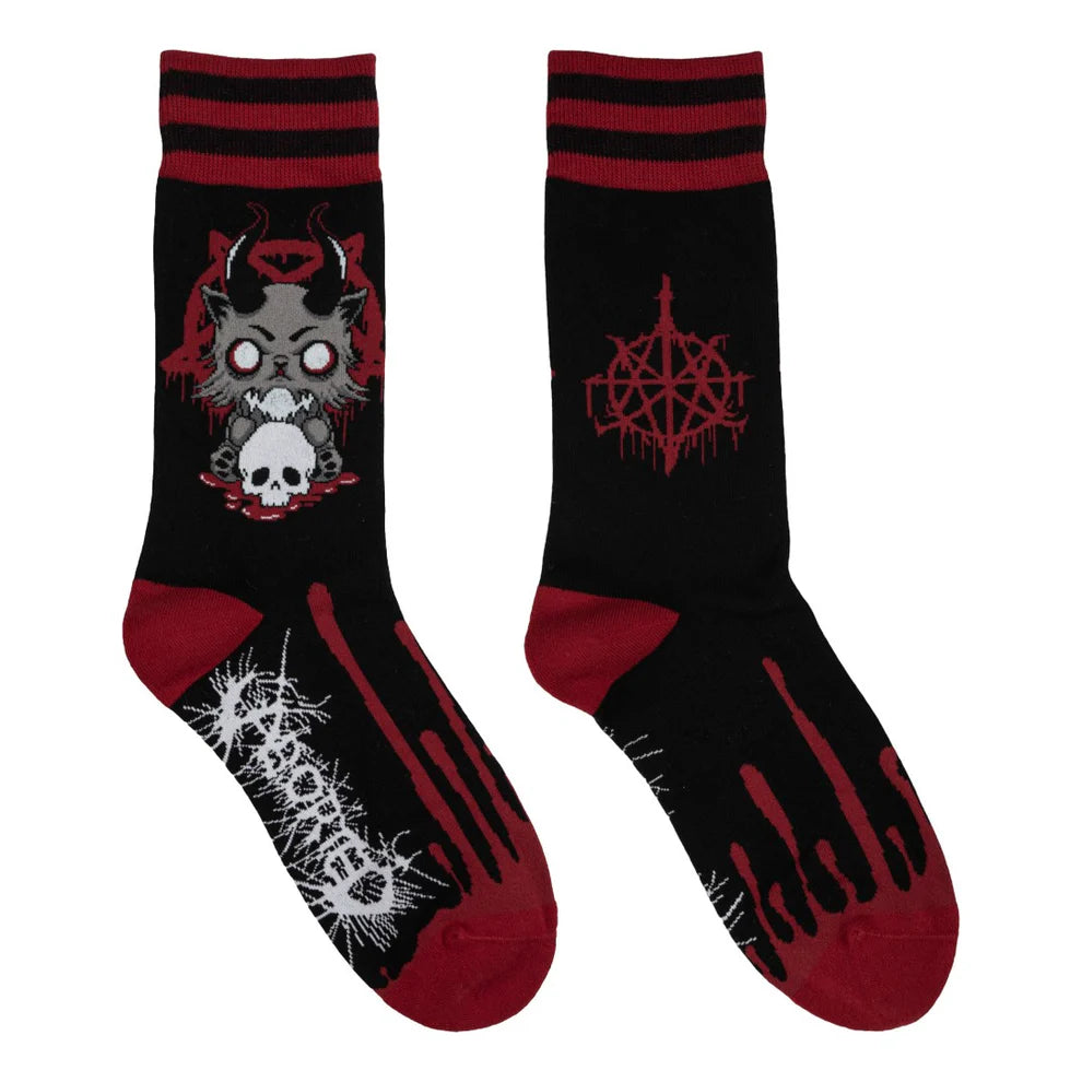 Aborted Death Kitty Crew Socks