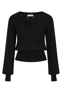 Angel Pointelle Knit Jumper Blk