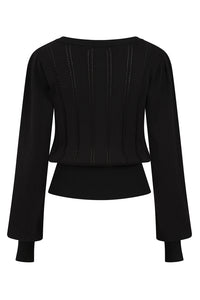 Angel Pointelle Knit Jumper Blk