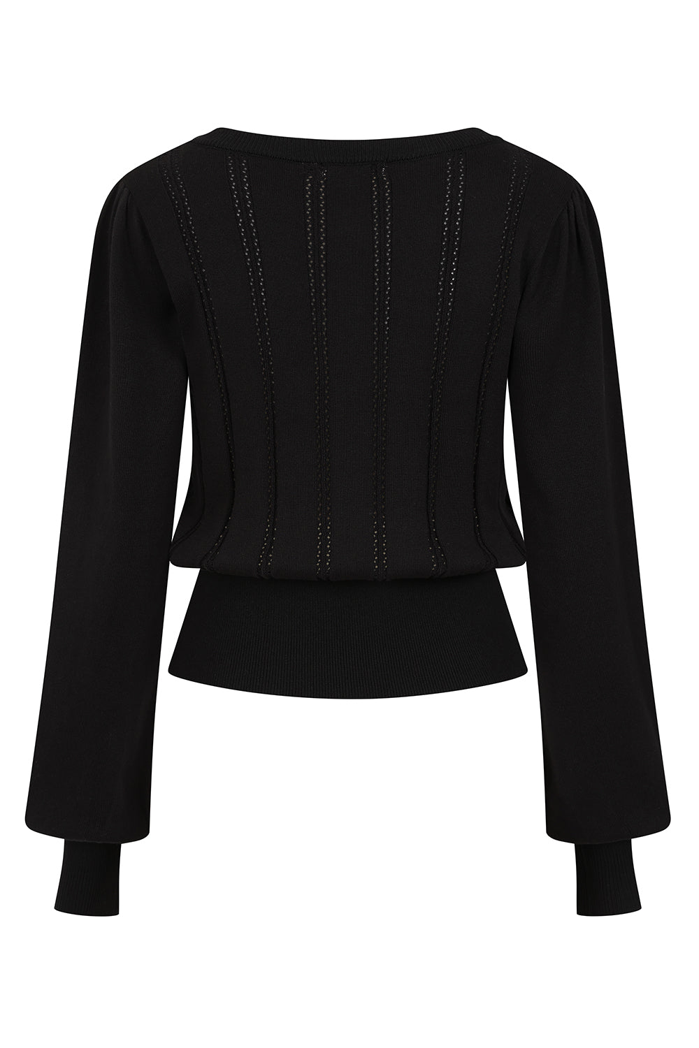 Angel Pointelle Knit Jumper Blk