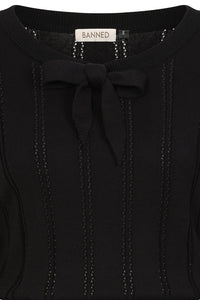 Angel Pointelle Knit Jumper Blk