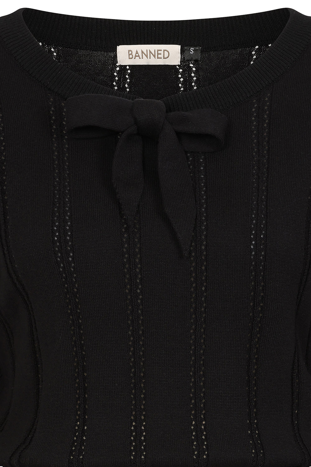 Angel Pointelle Knit Jumper Blk