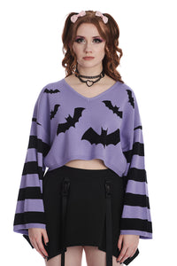 Annabelle Bat Purple Sweater