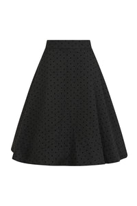 Annie Rose Spot Skirt Blk