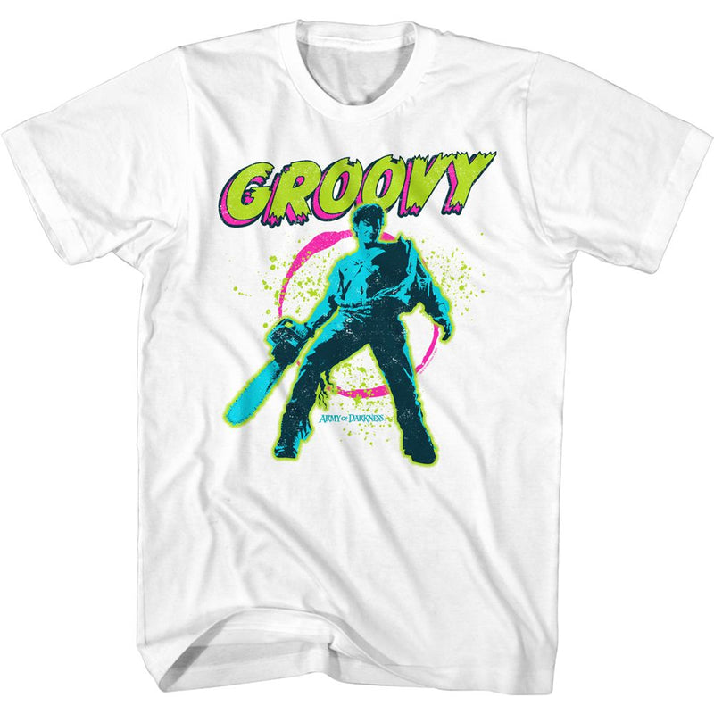 Army of Darkness Groovy White T
