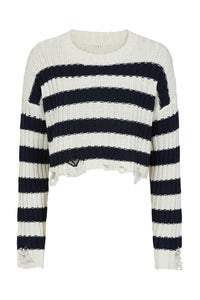 Astrid Knit Sweater Navy/White