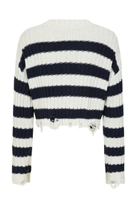 Astrid Knit Sweater Navy/White