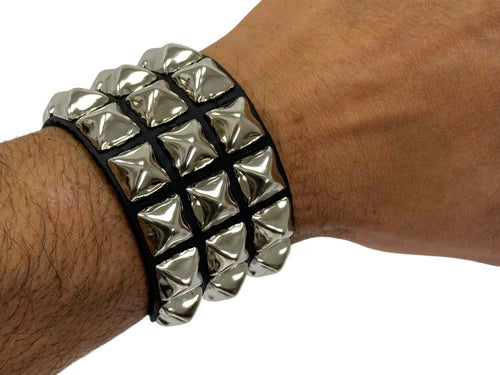 BR 3 row pyramid buckle Blk