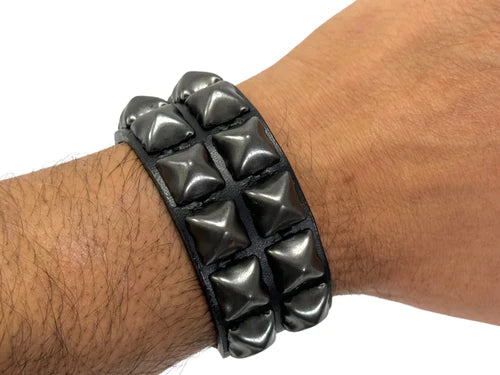 BR 2 row pyramid buckle Blk