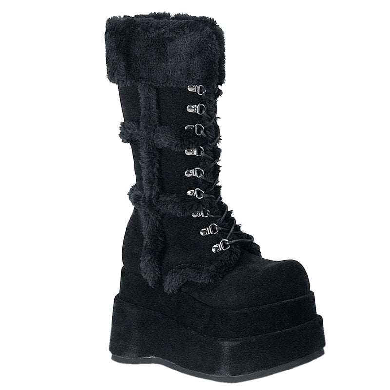BEAR-202 Stacked Suede Blk Fur