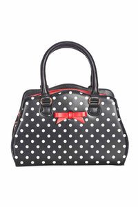 Black Poppy Polkadot Handbag