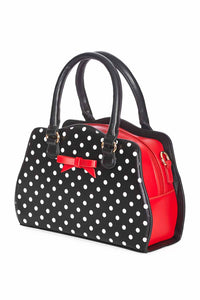 Black Poppy Polkadot Handbag