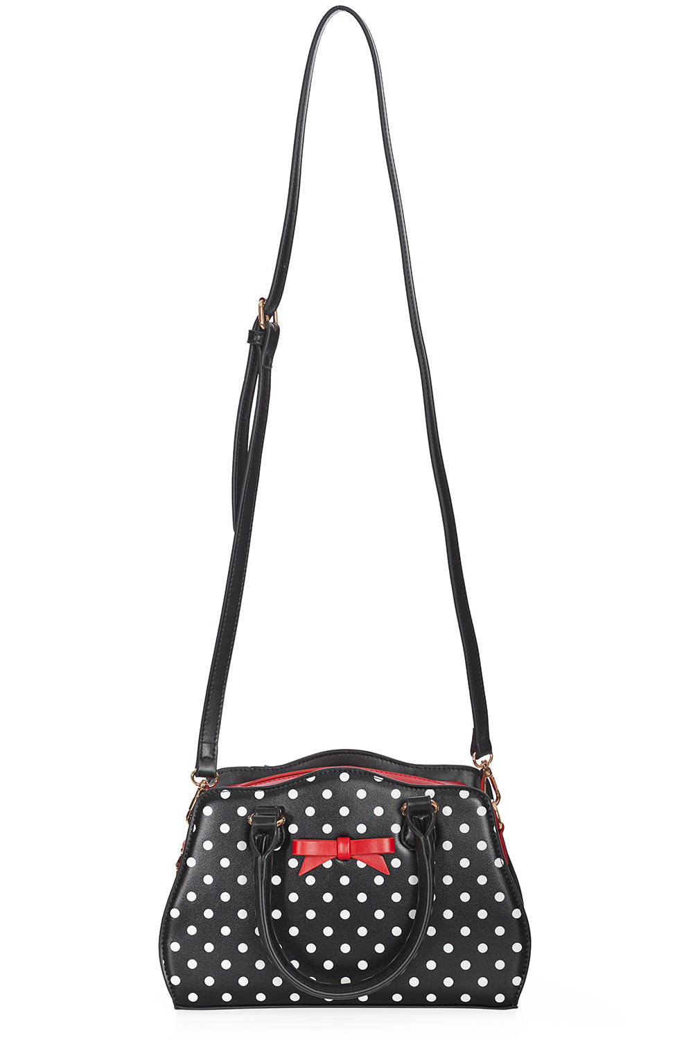 Black Poppy Polkadot Handbag