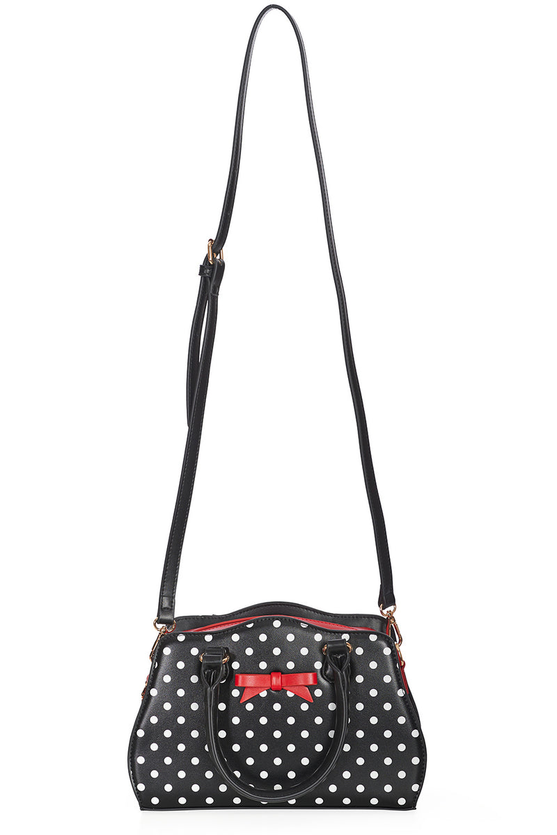 Black Poppy Polkadot Handbag