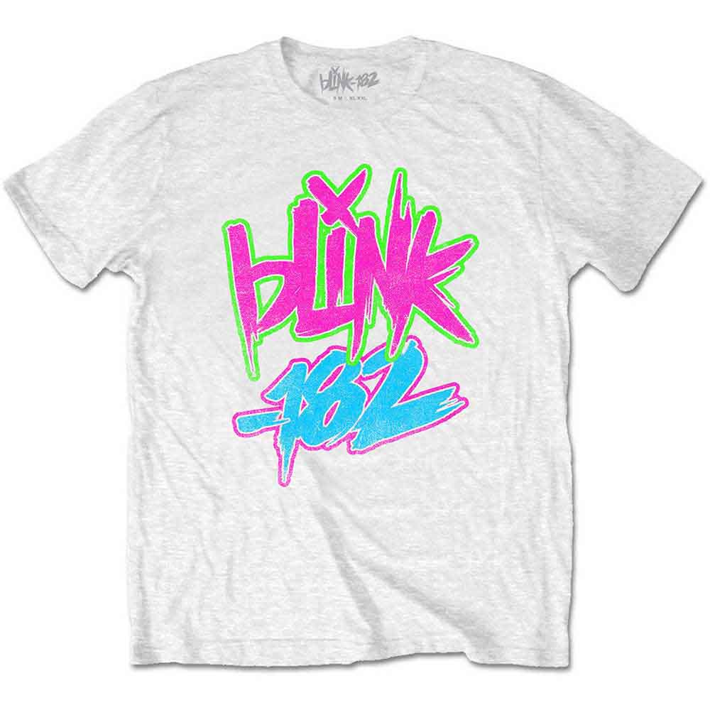 Blink 182 Neon Logo White T