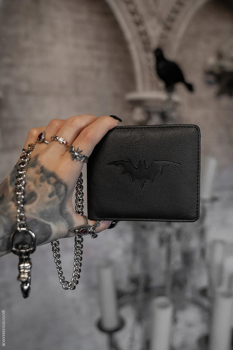 Bat Emboss BiFold W/ Chain