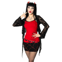 Bat Outline Red Lace Cami