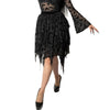 Bat Repeat Mesh Tiered Skirt