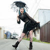 Bat Repeat Mesh Tiered Skirt
