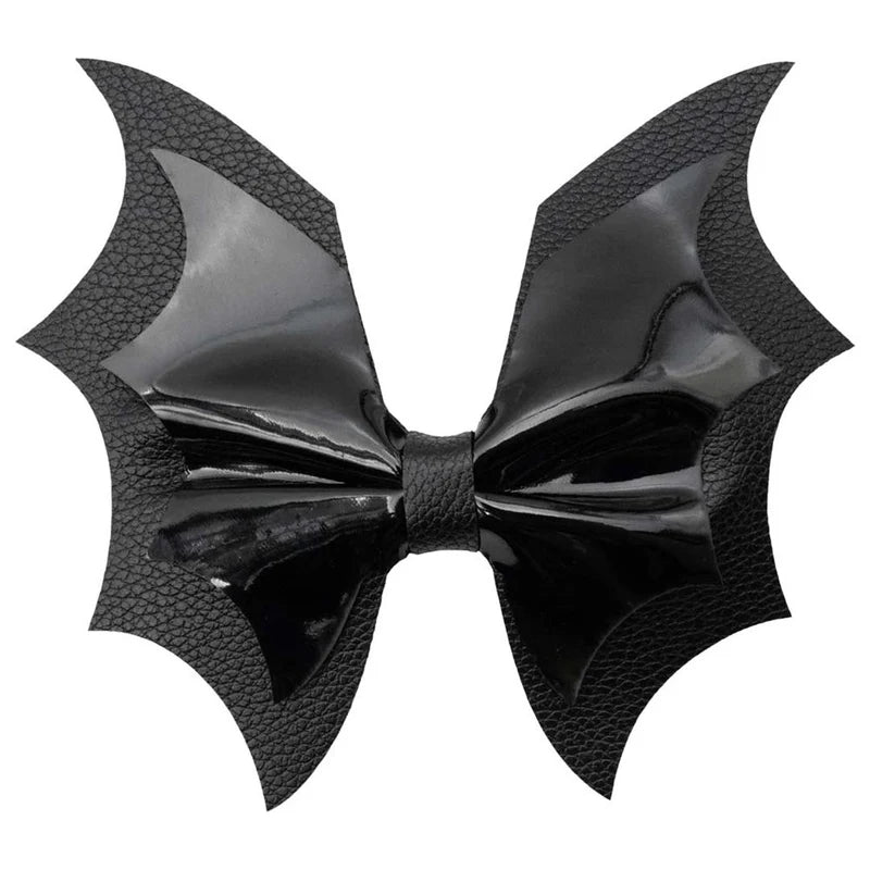 Batwing Black PVC Bow
