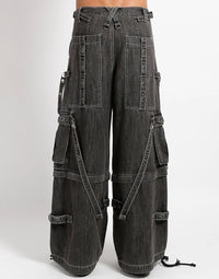 【COLOR iN ID】Black wide strap denim Black Denim Strap Zip Off Pant – ShirtsNThingsAZ