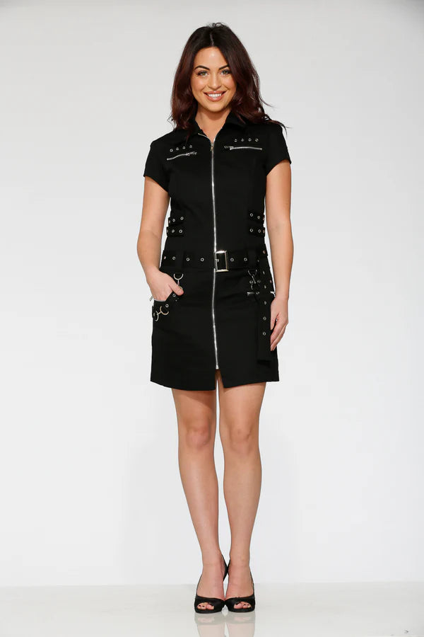 Black Detention Mini Dress
