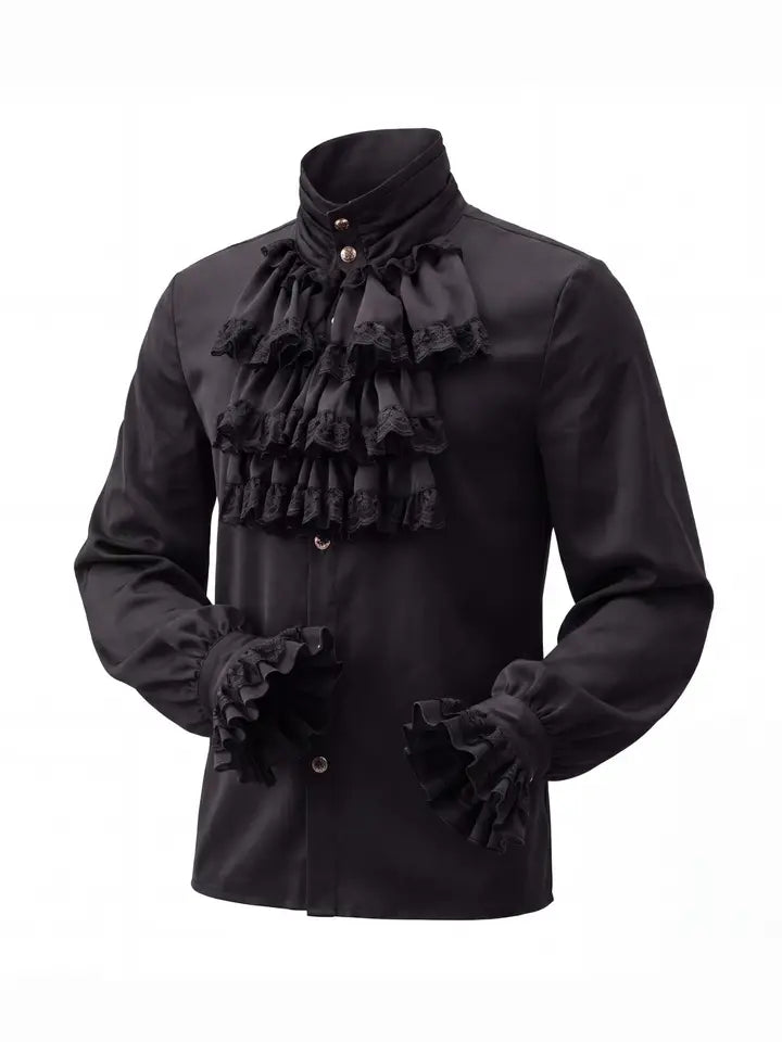 Black Gothic Flounce Shirt