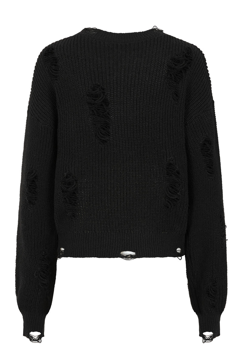 Black Kara Vex Cross Sweater