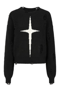 Black Kara Vex Cross Sweater