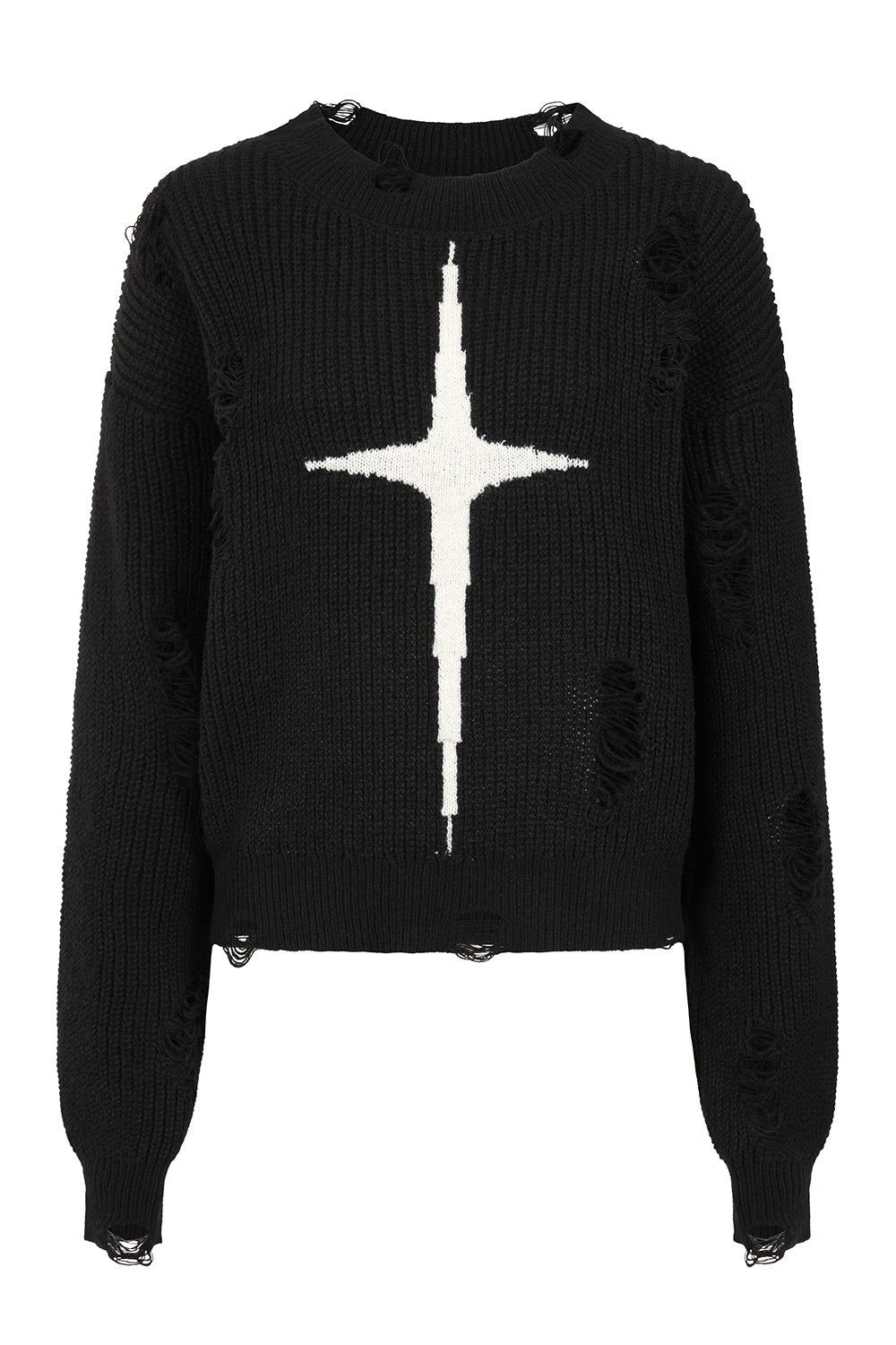 Black Kara Vex Cross Sweater