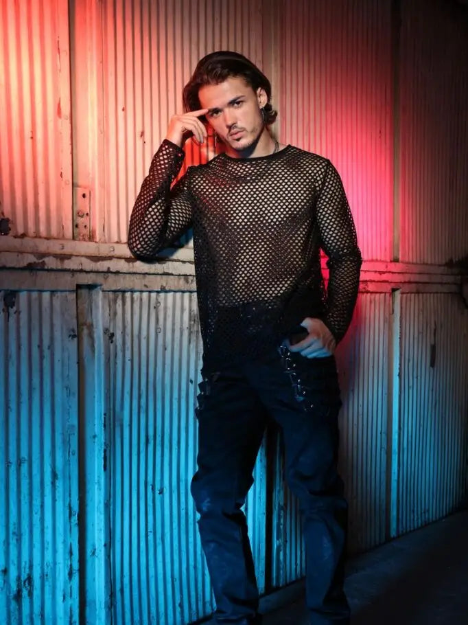 Black Mesh Long Sleeve