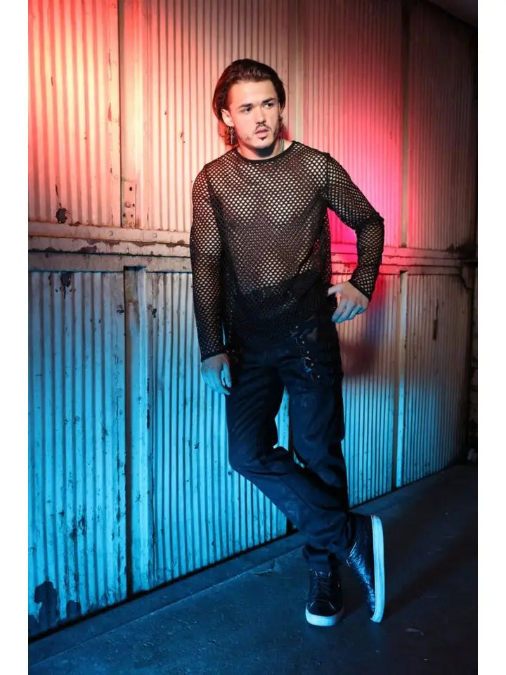 Black Mesh Long Sleeve