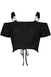 Black Ravenna Off Shoulder Top