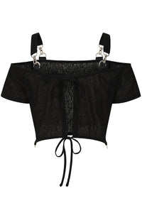 Black Ravenna Off Shoulder Top