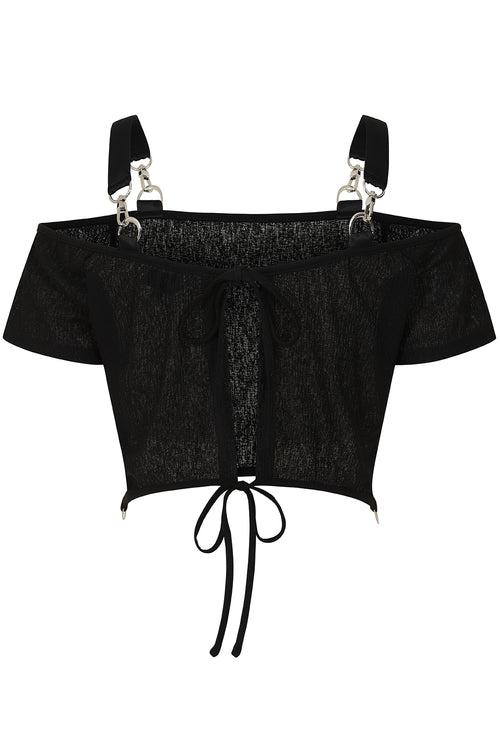 Black Ravenna Off Shoulder Top