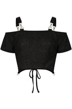 Black Ravenna Off Shoulder Top