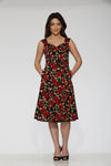 Black Red Rose Vintage Dress