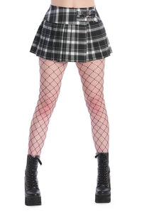 Black/White Tartan Mini Skirt