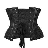 Blk Brocade Buckle Steel Boned