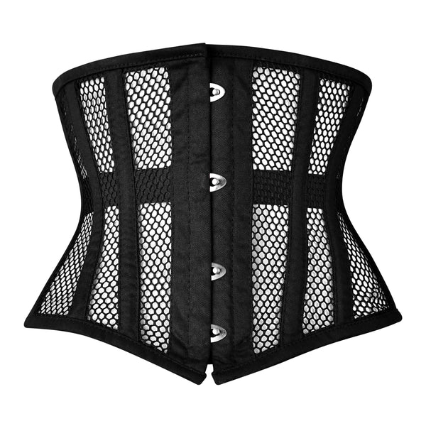 Blk Cotton Mesh Waist Corset