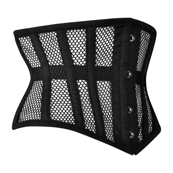 Blk Cotton Mesh Waist Corset
