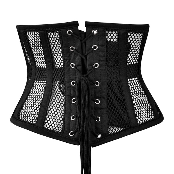 Blk Cotton Mesh Waist Corset