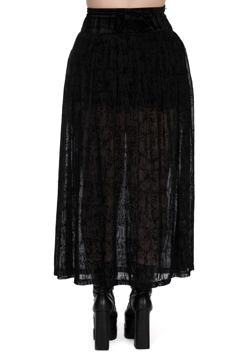 【BOHEMSEO】 SHEER LAYERED SKIRT, BLACK Blk Long Skirt Sheer Bottom – ShirtsNThingsAZ