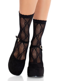 Bow Babe Ankle Socks Blk