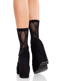 Bow Babe Ankle Socks Blk