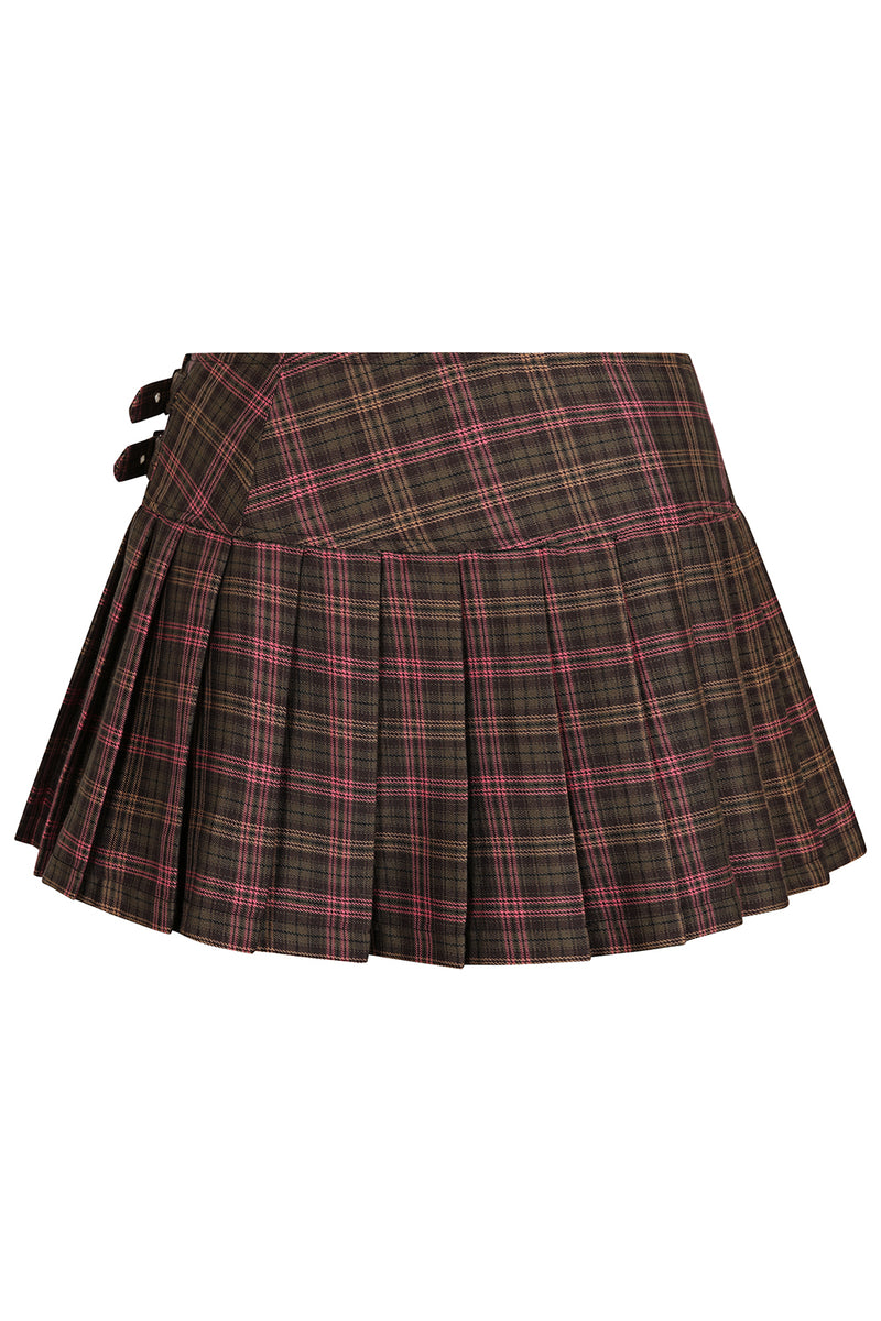 Dark Doll Pink/Brown Mini Skirt