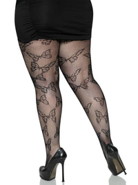 Butterfly Net Tights-Plus-blk